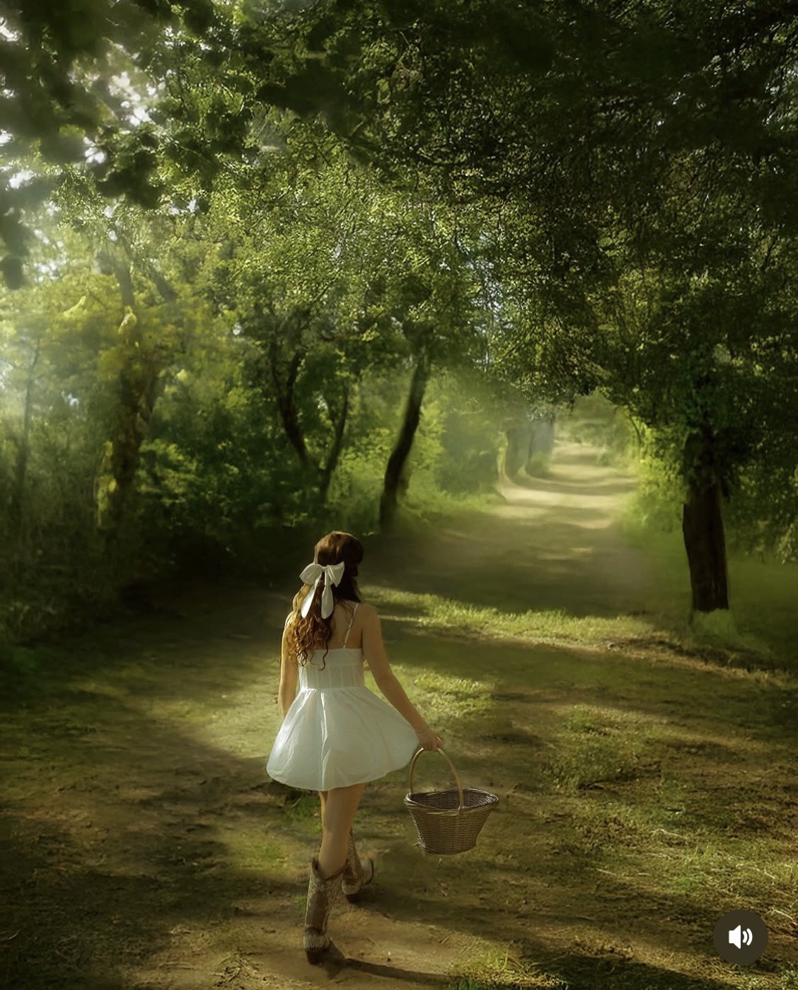 Portrait walking in the forest