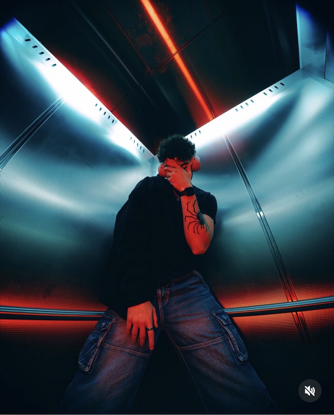 Neon tunnel portrait
